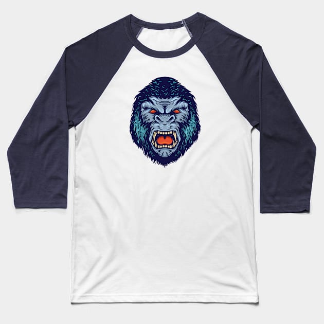 Angry Gorilla Head Baseball T-Shirt by SLAG_Creative